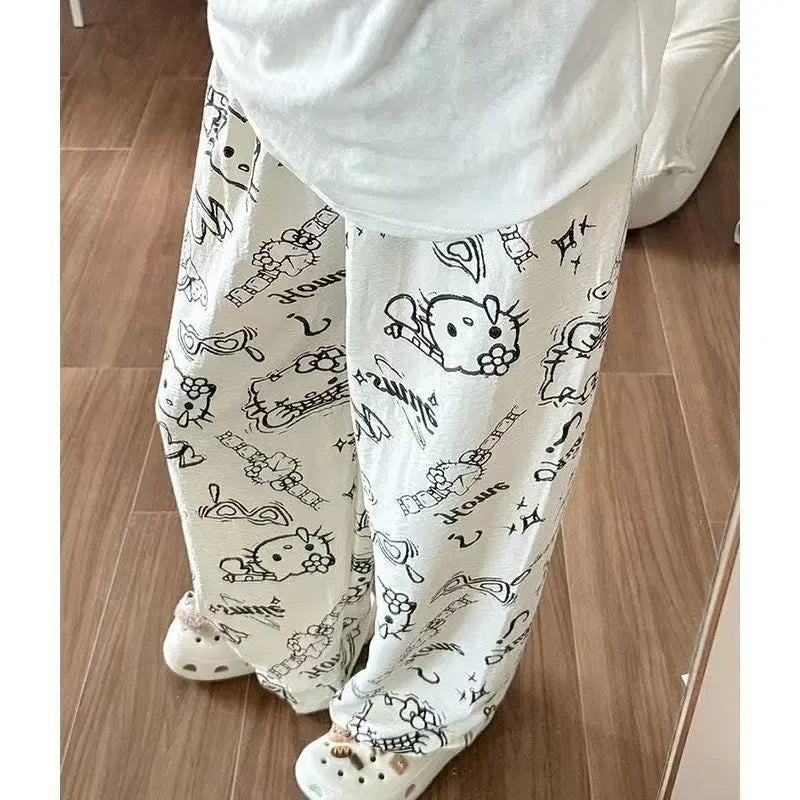 [BUNJANG] Hello Kitty Pajama Pants White / 헬로키티 파자마 바지 화이트
