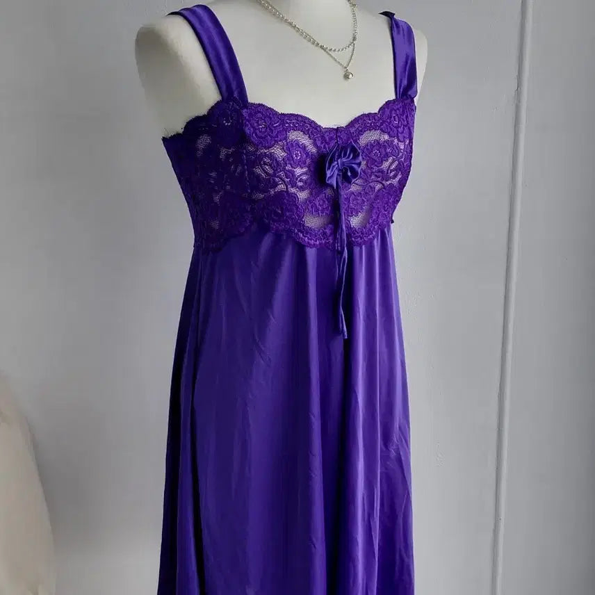 [BUNJANG] Vintage Purple Lace Slip Dress / [빈티지] 보라색 레이스 슬립 원피스