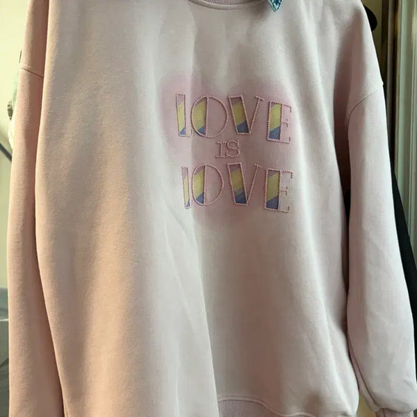 [BUNJANG] Pink Denim Collar Sweatshirt / 핑크색 데님 카라 맨투맨