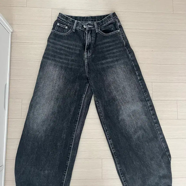 [BUNJANG] Black Wide Denim Pants / 와이드 데님 팬츠 블랙