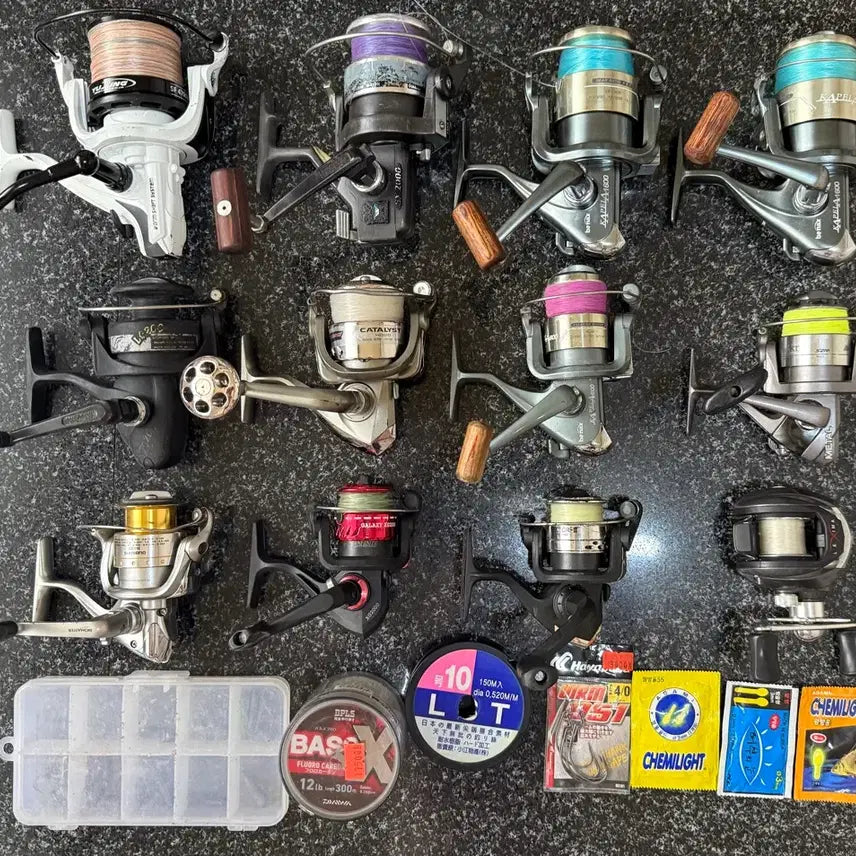 [BUNJANG] Fishing Reel Set (12 Pieces) / 낚시릴 12개