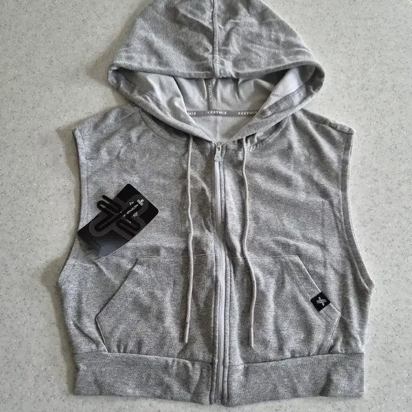[BUNJANG] Xexymix Melange Grey Hooded Vest M / 새상품-테그있음)후드 조끼(멜란지그레이)(젝시믹스)(40%할인)
