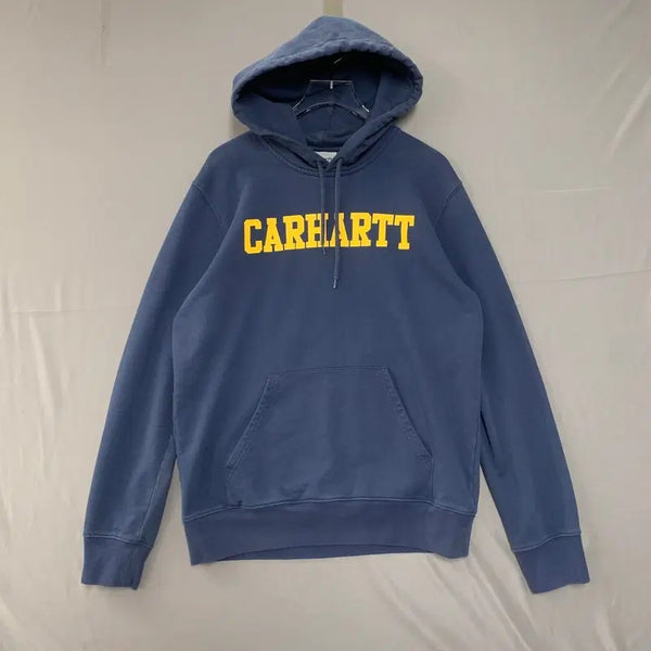 [BUNJANG] Carhartt WIP Navy College Logo Printing Sweat Hoodie / M 칼하트WIP 네이비 컬리지 로고 프린팅 스웻 후드티