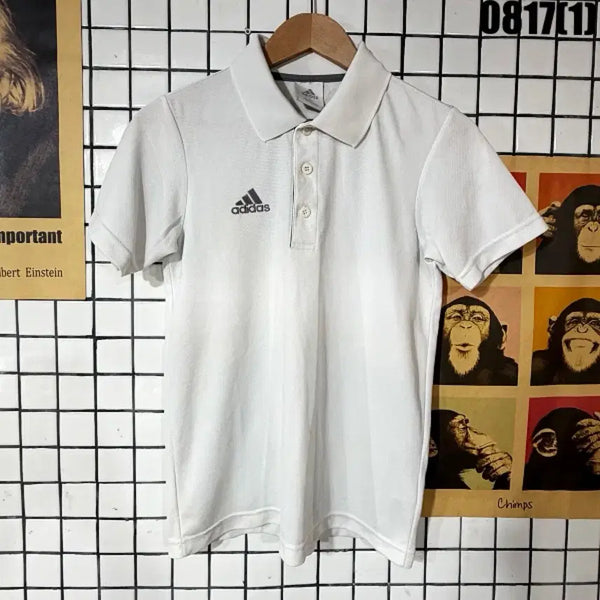 [BUNJANG] Adidas White Collared T-Shirt Size 90 / 아디다스 반팔 카라티 90 0817