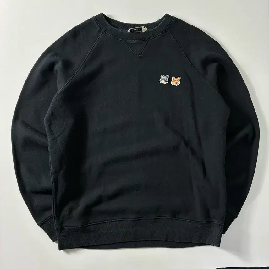 [BUNJANG] Maison Kitsune Double Fox Head Black Sweatshirt / Maison Kitsune  메종키츠네 더블 폭스헤드 블랙 맨투맨