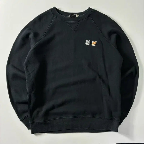 [BUNJANG] Maison Kitsune Double Fox Head Black Sweatshirt / Maison Kitsune  메종키츠네 더블 폭스헤드 블랙 맨투맨