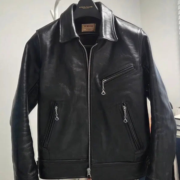 [BUNJANG] RealSimmons Mulholland Style 30's Horsehide Leather Jacket (Mid-Mulholland) Size M / 리얼시몬스 멀홀랜드 스타일 30's 스포츠 레더자켓 (중홀랜드) M 사이즈