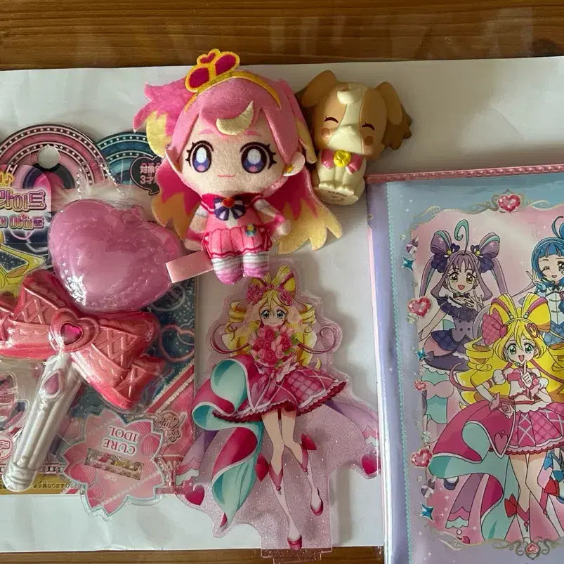 [BUNJANG] Wonderful Precure! Idol Komugi Acrylic Plush & Notebook Toy Bundle Set / 일괄)너랑 아이돌 프리큐어 원더풀 프리큐어 큐어 아이돌 코무기 아크릴 누이 수첩 완구