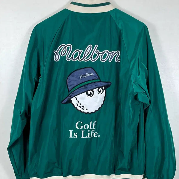 [BUNJANG] Malbon Golf Bomber Jacket Green L / 정품 말본 골프 봄버자켓 그린 L