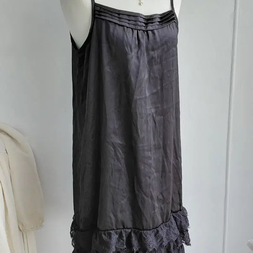 [BUNJANG] Japanese Vintage Black Lace Tiered Dress / [일본빈티지] 블랙 레이스 캉캉 원피스 38