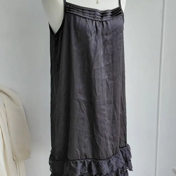 [BUNJANG] Japanese Vintage Black Lace Tiered Dress / [일본빈티지] 블랙 레이스 캉캉 원피스 38