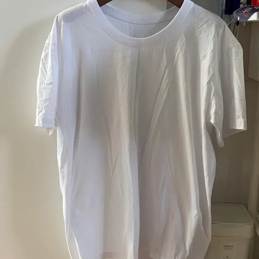 [BUNJANG] Basic White Short-Sleeve T-Shirt - Size L / 흰 반팔티 사이즈 L