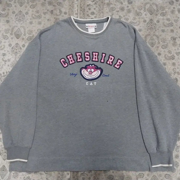 [BUNJANG] Disney Parks Cheshire Cat Oversized Sweatshirt 2XL / 디즈니랜드 USA  체셔캣 오버핏 맨투맨 2XL