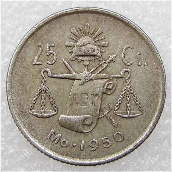 [BUNJANG] Mexico 1950 25 Centavos Silver Coin / 멕시코 1950년 25센타보스 은화 (2641) [동전, 외국주화]