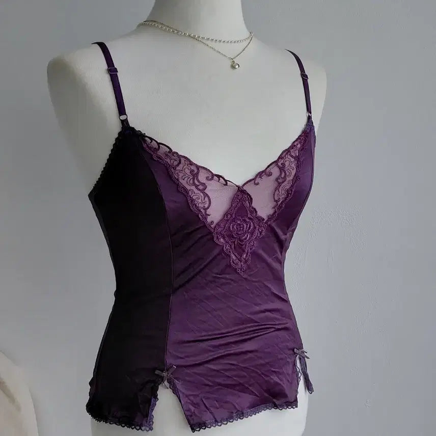 [BUNJANG] Vintage Purple Lace Lingerie Slip / [일본빈티지] 퍼플 레이스 란제리 슬립