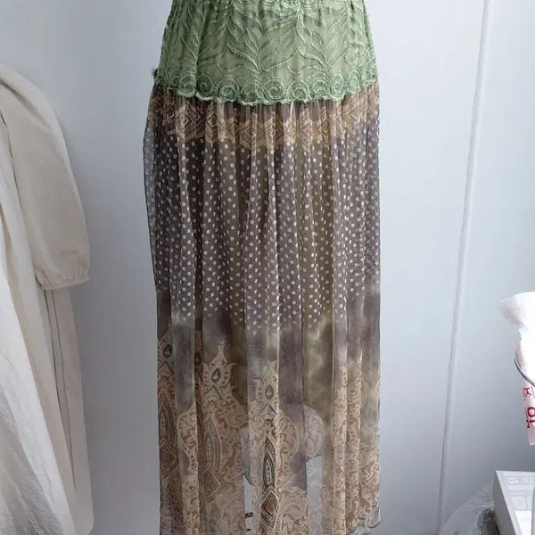 [BUNJANG] Vintage Bohemian Pattern Long Skirt / [빈티지] 히피룩 보헤미안 패턴 롱 스커트