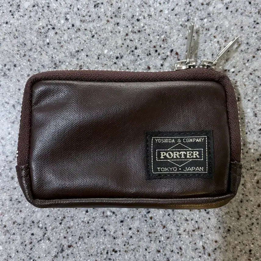 [BUNJANG] Yoshida Porter Freestyle Coin Case Brown / 요시다 포터 프리스타일 멀티 코인 케이스 브라운