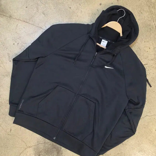 [BUNJANG] Nike Therma-FIT Hooded Fleece Full Zip Jacket Black XL / 나이키 써마핏 후드 기모 집업 검정
