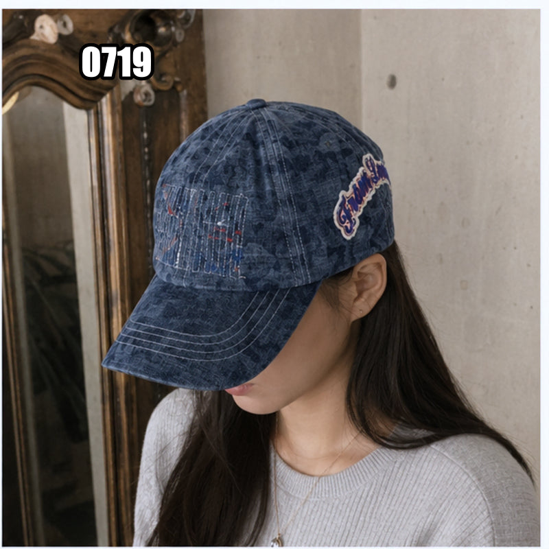 [BUNJANG] Aero Peach Vintage Washed Denim Ball Cap / 에어로 피치 빈티지 워싱 데님 볼캡