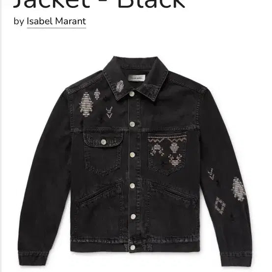 [BUNJANG] Isabel Marant Black Denim Jacket with Embroidery / 이자벨마랑 데님 자켓