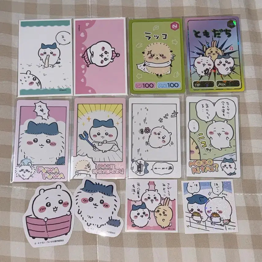 [BUNJANG] Chiikawa Racco Hachiware Gummy Trading Cards & Sticker Set / 치이카와 랏코 하치와레 구미 1탄 카드 스티커 씰스티커 일괄