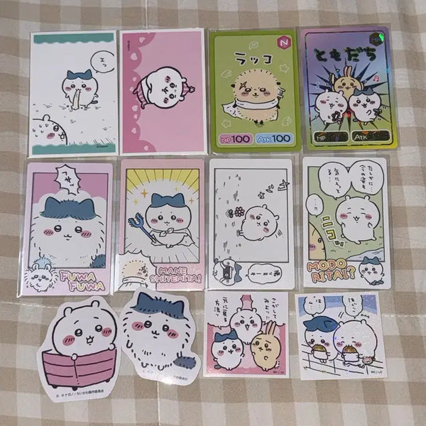 [BUNJANG] Chiikawa Racco Hachiware Gummy Trading Cards & Sticker Set / 치이카와 랏코 하치와레 구미 1탄 카드 스티커 씰스티커 일괄