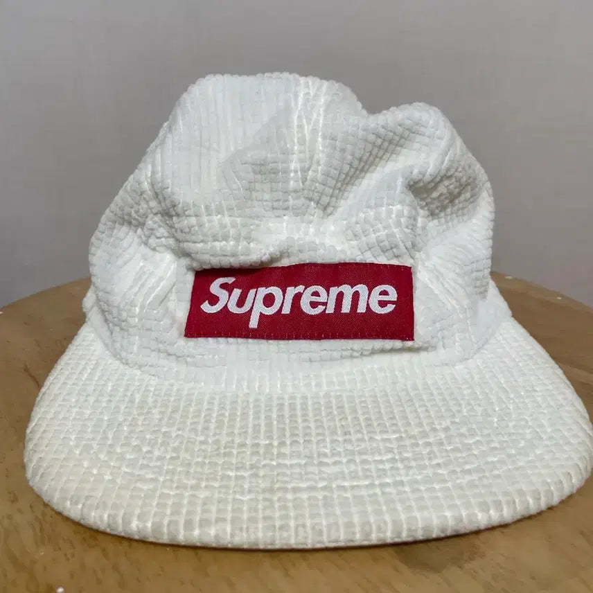 [BUNJANG] Supreme Corduroy Camp Cap White / 슈프림 코듀로이 캠프캡 화이트
