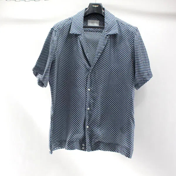 [BUNJANG] Sandro Men's Slim Fit Silk Short-Sleeve Shirt / SANDRO 산드로 B6130 남성L 슬림핏 반팔 실크 남방 셔츠 구스몰
