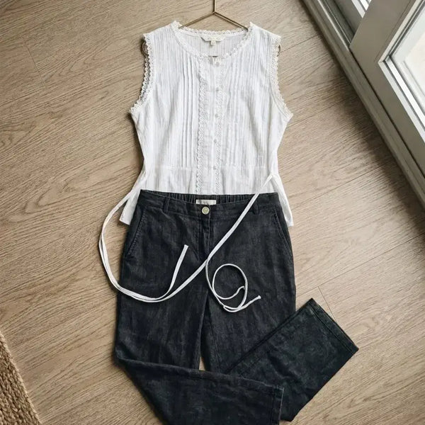 [BUNJANG] Vanessa Bruno Athé Linen Blend Bending Slack Pants (Size 38/66) / [정품/LF] 바네사브루노 아떼 (athe) 린넨 혼방 밴딩 슬랙스 팬츠 (38/66)