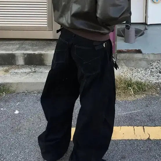 [BUNJANG] Intempomood New Hound Curved Pants Black / [L] 인템포무드 뉴하운 커브드 팬츠 블랙