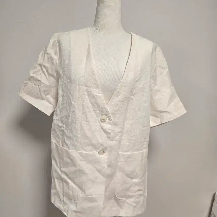 [BUNJANG] Linen Short-Sleeve Jacket / (free)린넨 반팔 자켓