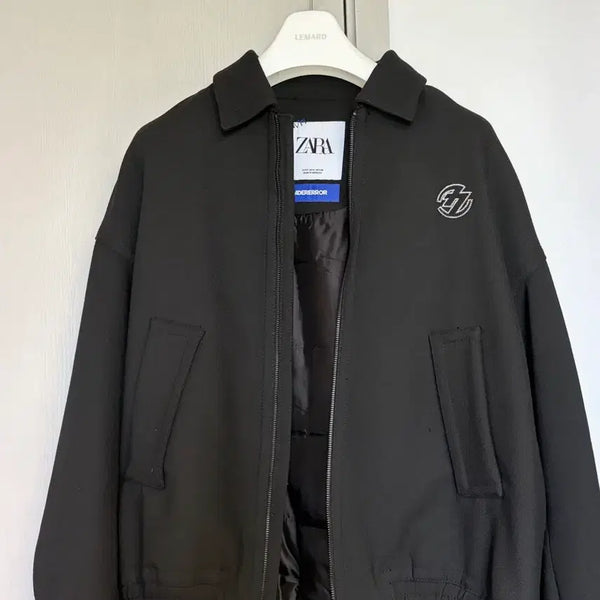 [BUNJANG] Zara x ADER Error Oversized Collar Bomber Jacket Black / 자라 x 아더에러 오버사이즈 칼라 봄버 자켓 블랙