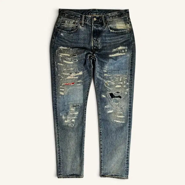 [BUNJANG] Levi's 501 CT Custom Tapered Patchwork Repair Denim Jeans / [32X32][리바이스] 501CT 커스텀테이퍼드  패치워크 리페어 데님