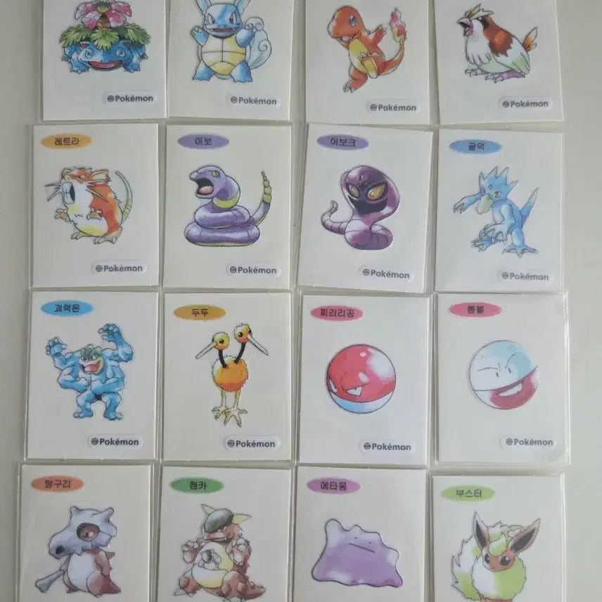 [BUNJANG] Pokemon Artwork Ttibsill Stickers - Set of 16 / 포켓몬 아트워크 띠부씰 16종