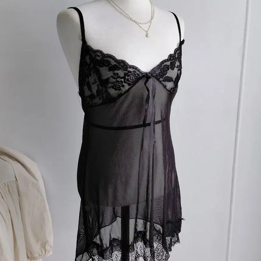 [BUNJANG] Vintage Black Lace Slip / [빈티지] 블랙 레이스 슬립