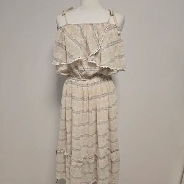 [BUNJANG] Off-Shoulder Ruffle Long Dress M/55 / (55.M)오프숄더 프릴 원피스