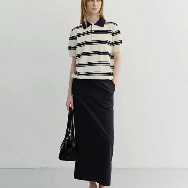 [BUNJANG] DUNST Stripe Collar Knit Unisex M Size / 던스트 스트라이프 카라 니트 남여공용