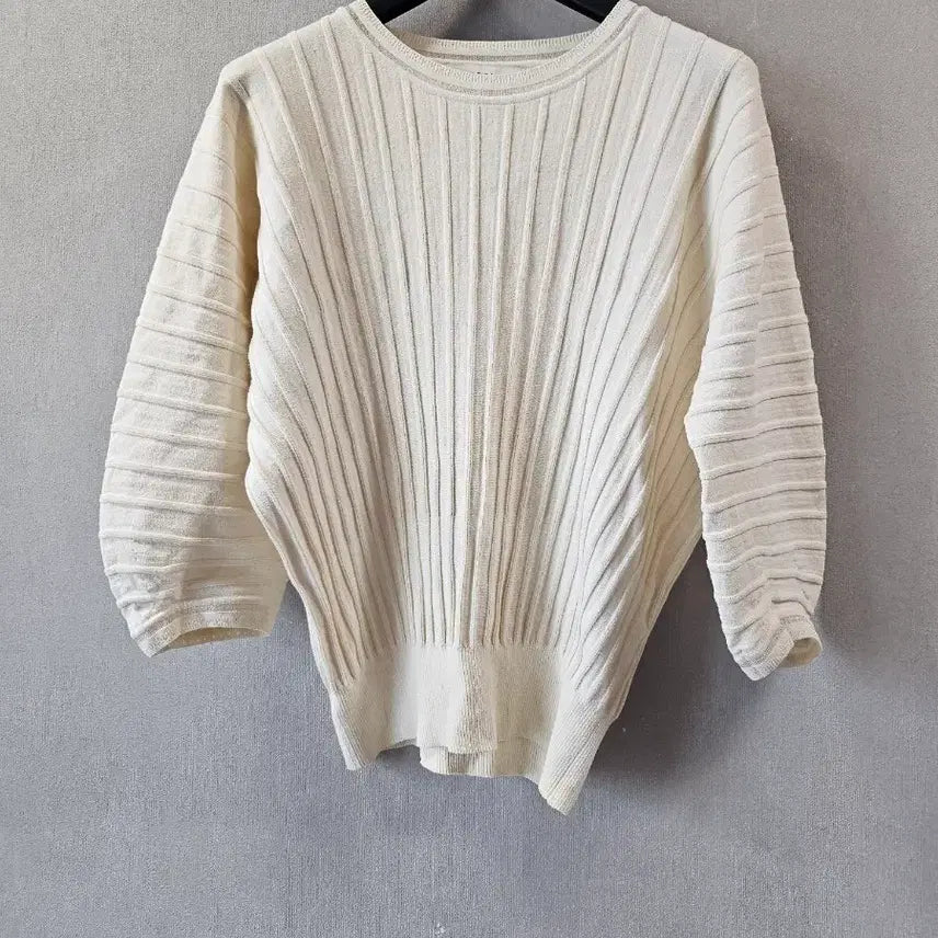 [BUNJANG] Mine Gari Fit Ribbed Knit - Ivory / 마인)가오리핏 골지니트