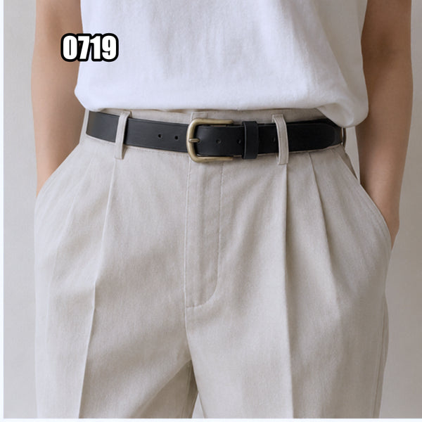 [BUNJANG] Vintage Casual Leather Belt Black / VTG 빈티지 캐주얼 가죽 블랙 벨트
