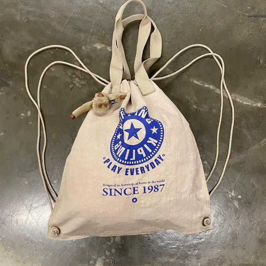 [BUNJANG] Kipling String Gym Bag / 키플링 스트링 짐색