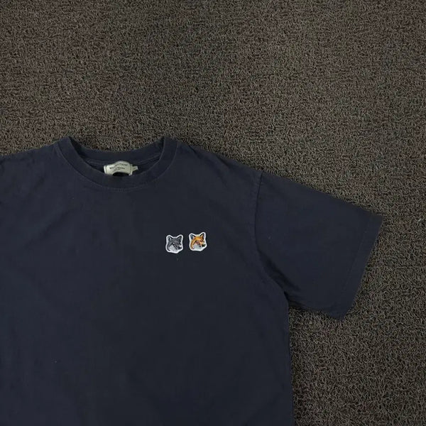 [BUNJANG] Maison Kitsuné Double Fox Head Half T-Shirt / 메종키츠네 더블 폭스 헤드 하프 티셔츠