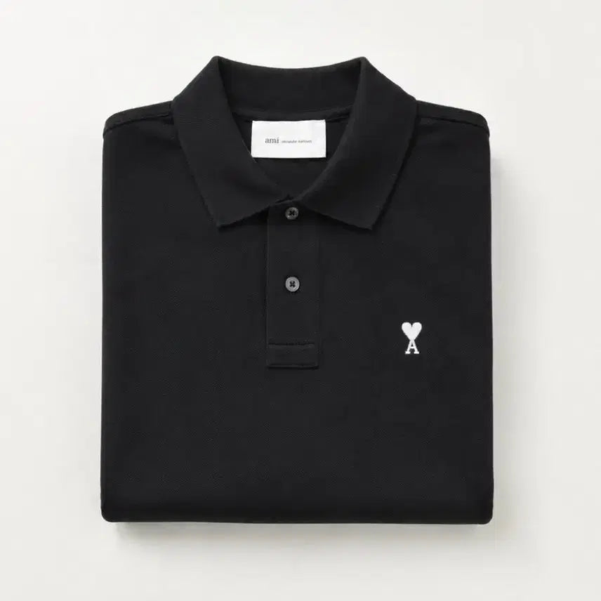 [BUNJANG] Cream Black Short Sleeve T-Shirt / (크림) 아미 카라 반팔티 새상품 블랙