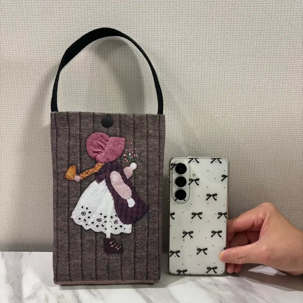 [BUNJANG] Girl with Flower Mini Tote Bag / 꽃을 든 소녀 미니 토트백