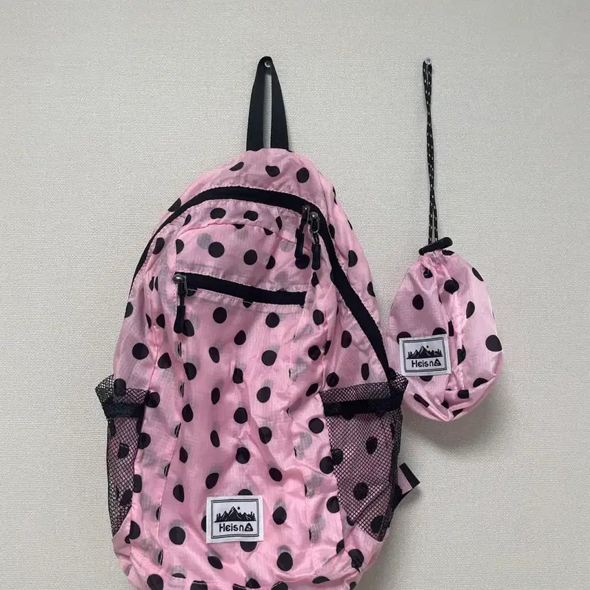 [BUNJANG] Haisan Ultra-light Compact Pocket Bag V1 Dot Pink / 하이산 초경량 컴팩트 포켓백 V1 도트 핑크