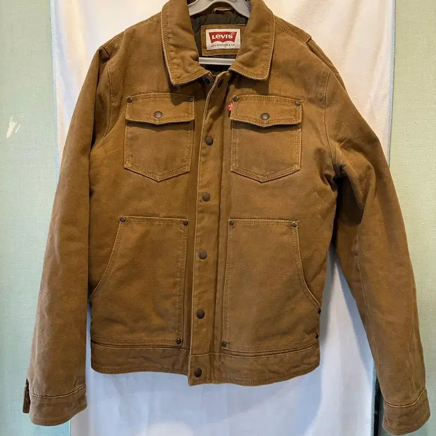 [BUNJANG] Levi's Brown Cotton Canvas Workwear Trucker Jacket / Levis's 리바이스 브라운 코튼 캔버스 워크웨어 트러커자켓