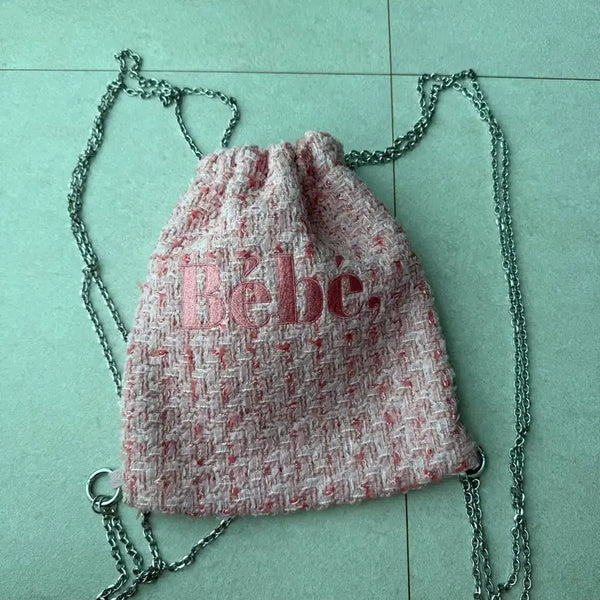 [BUNJANG] Noir Nine Tweed Backpack Pink / 누아르나인 트위드 백팩 핑크