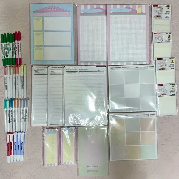 [BUNJANG] Study Memo Pad, Highlighter, Memory Pen, Mildliner, Trust My Vibe Bundle Set / 공시생 수험생 메모패드 형광펜 암기펜 마일드라이너 트러스트마이바이브