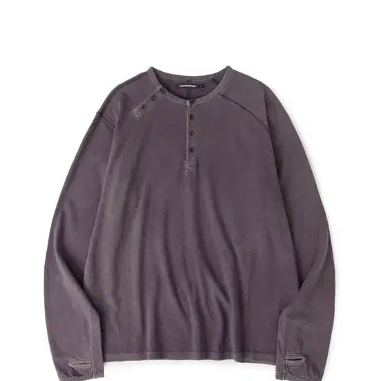 [BUNJANG] Hatching Room Double Henley Neck Bleached Blue Charcoal Size 1 / 해칭룸 더블 헨리넥 블리치드 블루 차콜 1사이즈