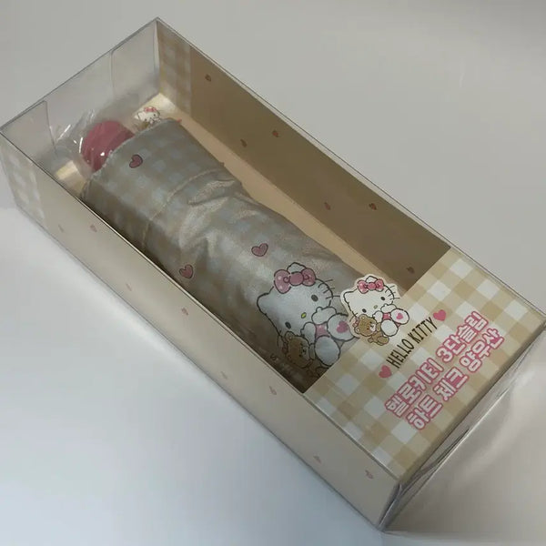 [BUNJANG] Hello Kitty Plaid Umbrella / 헬로키티 체크 양산 우산 양우산