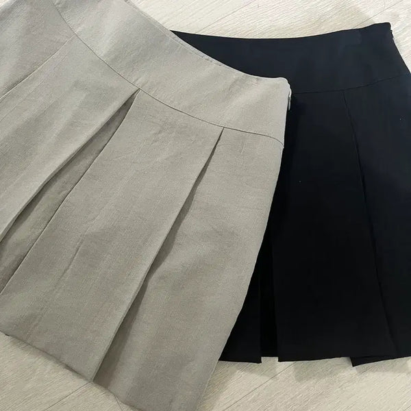 [BUNJANG] Pleated Mini Skirt Set / 플리츠 스커트